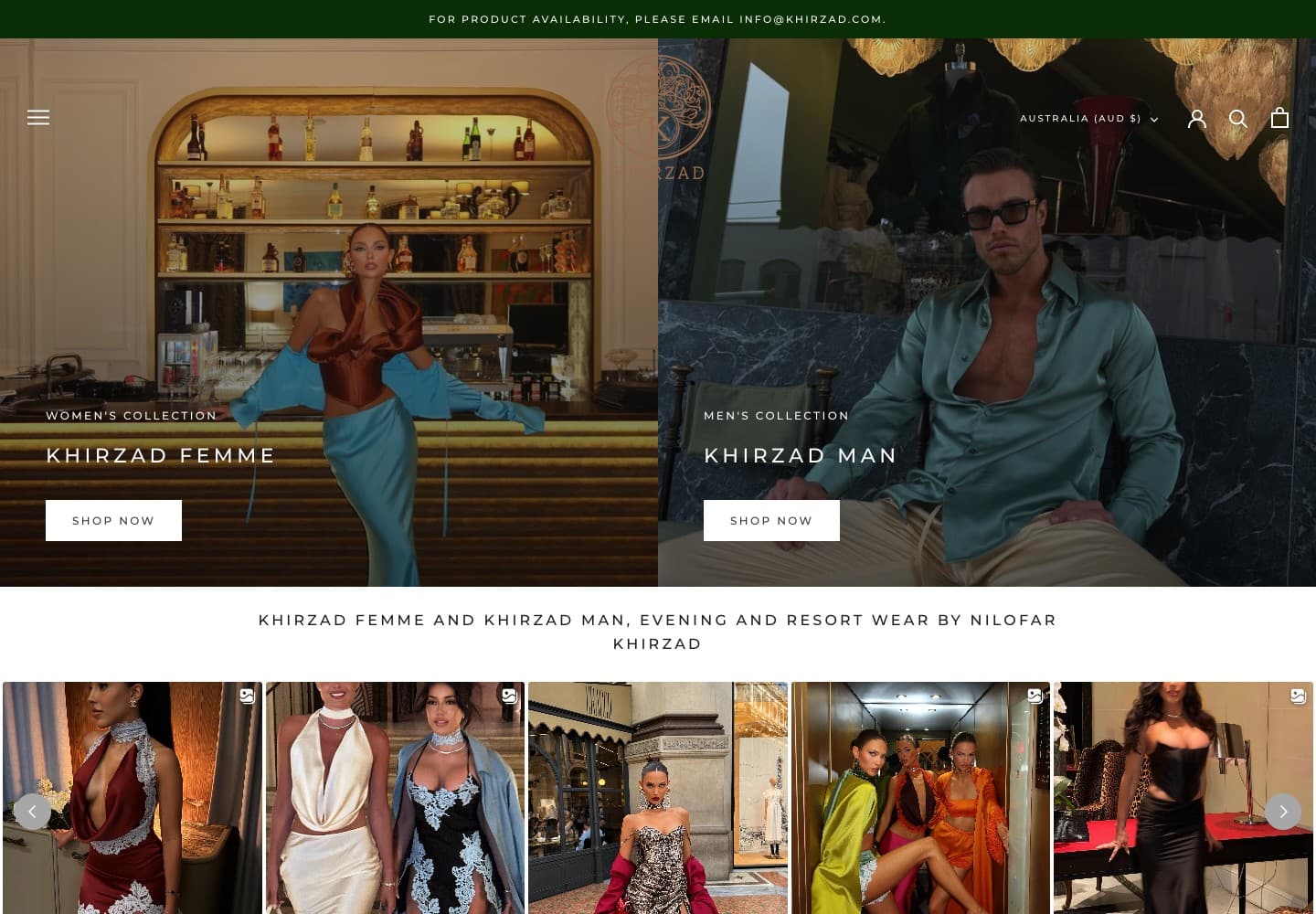 Khirzad homepage screenshot